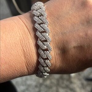 Unisex Sterling silver and Swarovski crystal Bracelet